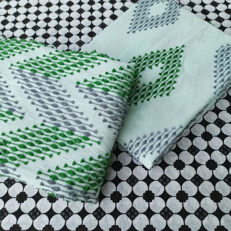 Kain Tenun Bulu Baron Bulu Warna Sage Mint Bulu Hijau Botol Abu