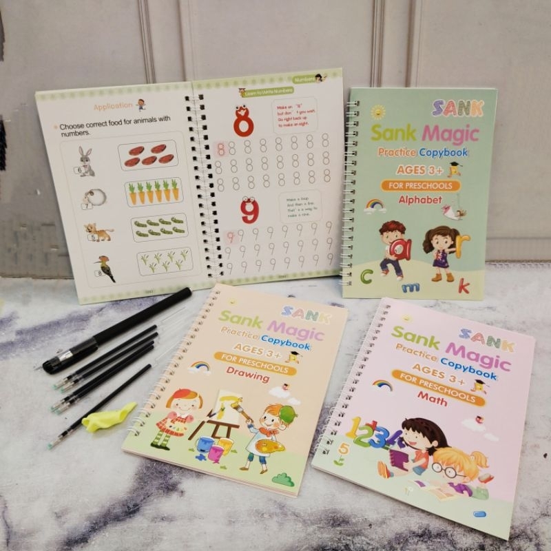 

Drawing Book set // Buku Belajar Anak Sank Magic 1 Set Isi 4 Buku dan Pulpen Set Buku Latihan Belajar Menulis PAUD