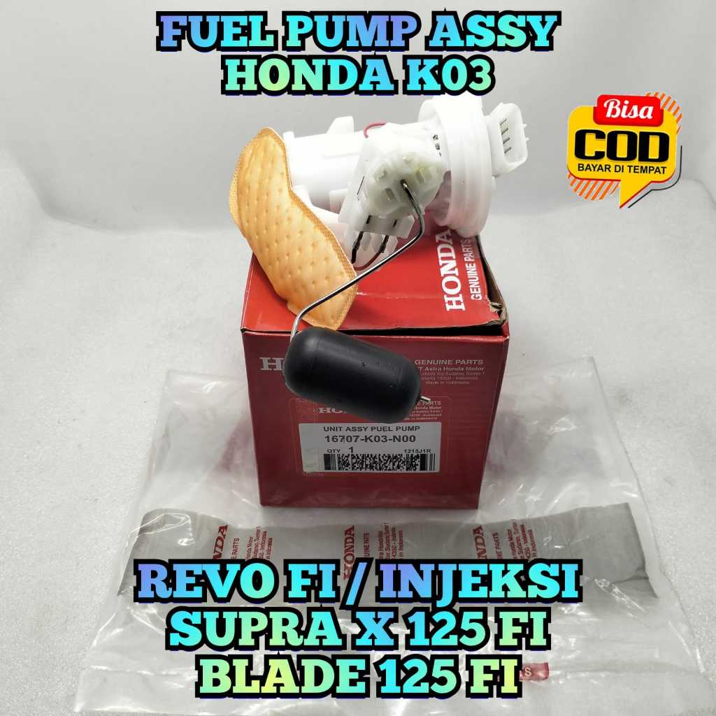 FUEL PUMP ASSY K03 ASLI ORIGINAL HONDA UNTUK MOTOR REVO FI / INJEKSI, SUPRA X 125 FI, BLADE 125 FI
