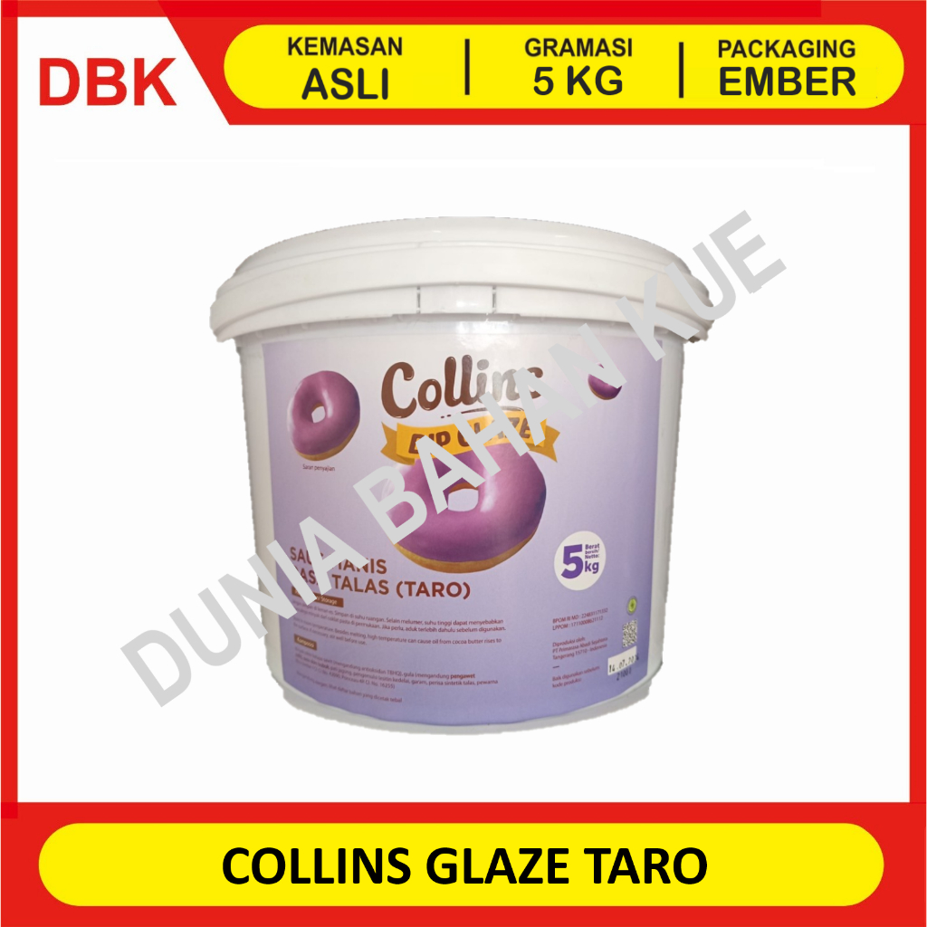 

COLLINS DIP GLAZE 5 KG - TARO UBI UNGU / TOPPING DONAT PISANG NUGGET