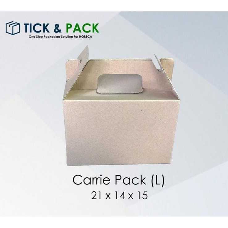 

[ Isi 5 ] Corrugated Carry Box 21 x 14 x 15 Kemasan Kue Box Packaging Kardus
