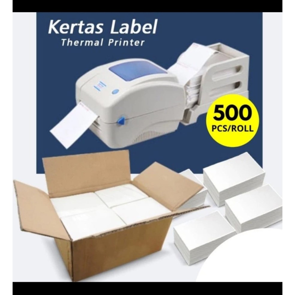 

KERTAS LABEL PRINTER THERMAL RESI STICKER 100X150mm 500PCS A6 LIPAT