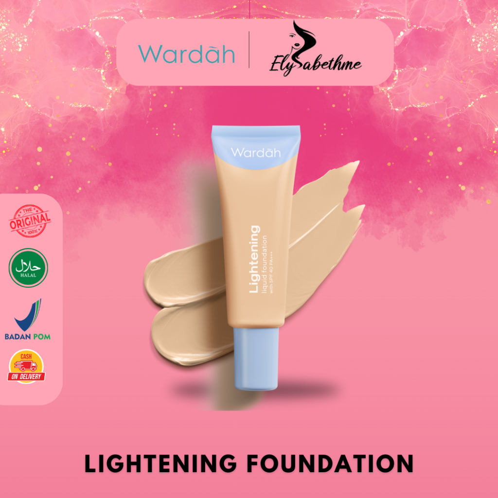 ELYSABETHME wardah lightening liquid foundation alas bedak hasil alami natural mattee kosmetik halal