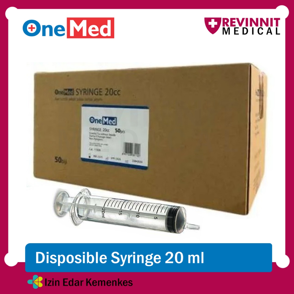 ONEMED | Spuit 20 cc | Syringe 20 cc Onemed | Jarum Suntik 20 cc EC BOX