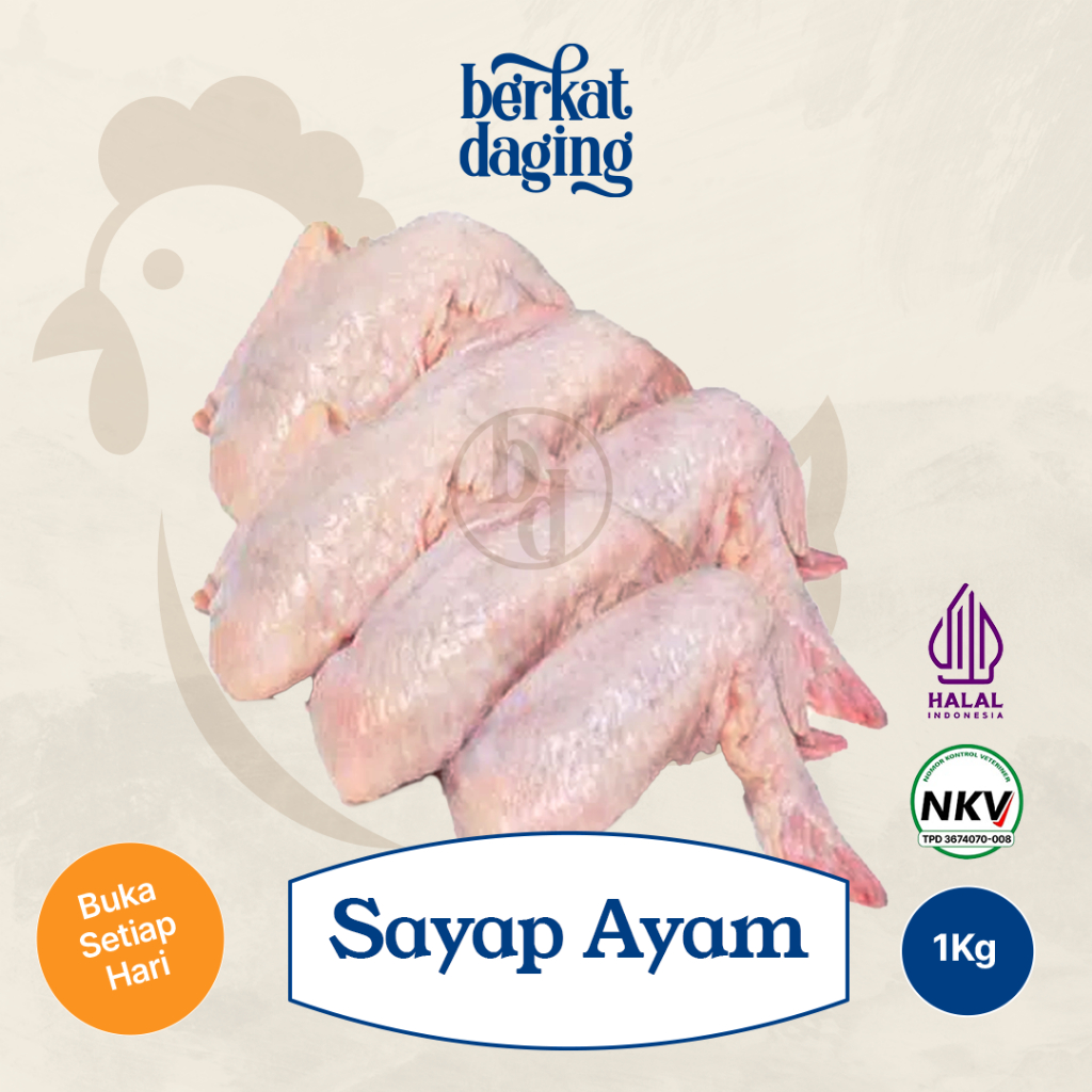 

Chicken Wings Sayap Ayam 500gr - Bersih NkV Halal Premium BERKAT DAGING