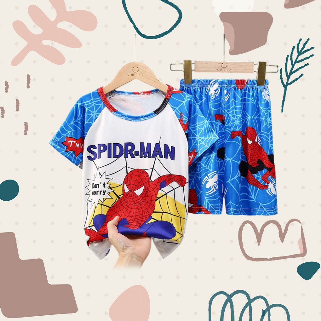 Baju Anak Tidur Baju Santai Baju Lengan Pendek Cowok Cewek Baju Anak Unisex Baju Tidur Setelan Anak 