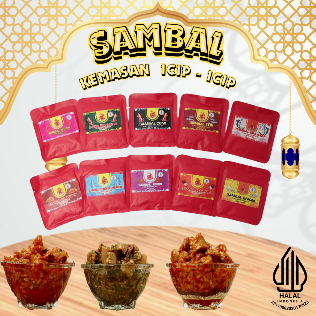 

SAMBAL MR.PEDAS - SAMBEL SACHET CUMI ASIN / TERI MEDAN/ UDANG / REBON / TONGKOL MERCON / AYAM SUWIR /CABE HIJAU /GEPREK / BAWANG PEDES