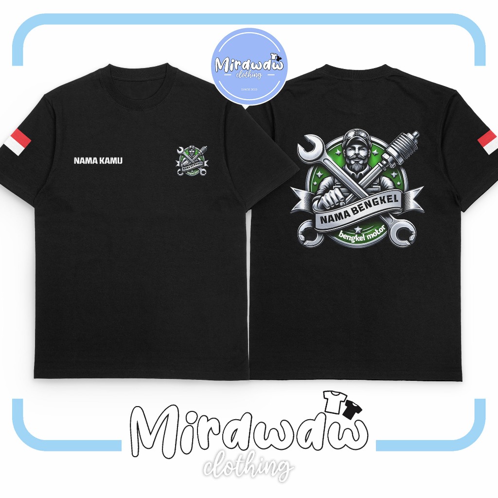 Kaos Desain Kece V3 Logo Bengkel Motor Gratis Nama Kamu Dan Nama Bengkel Kalian Baju Distro