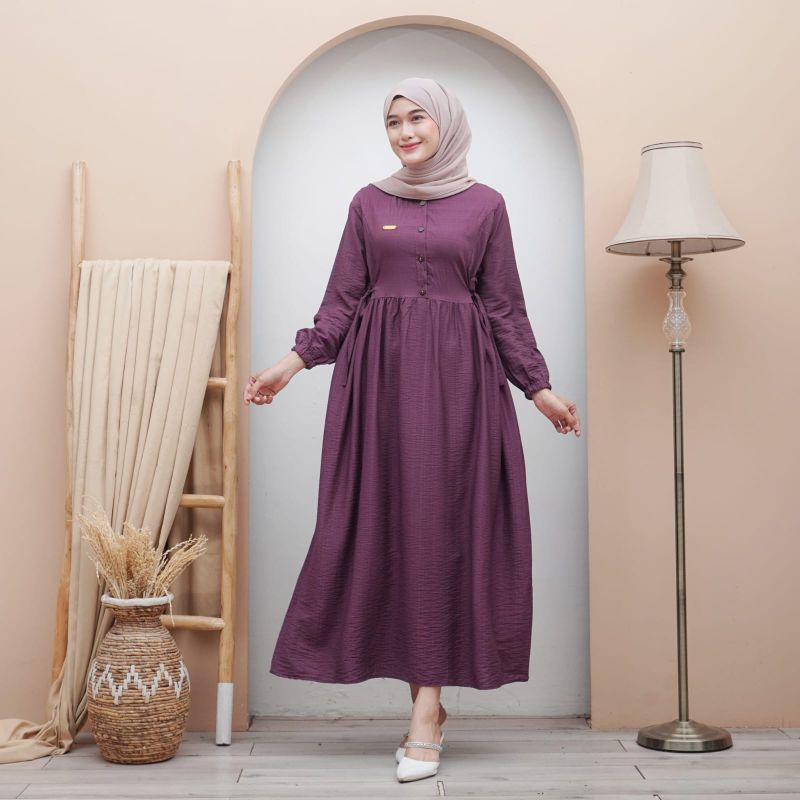 sherila gamis polo linen import premium