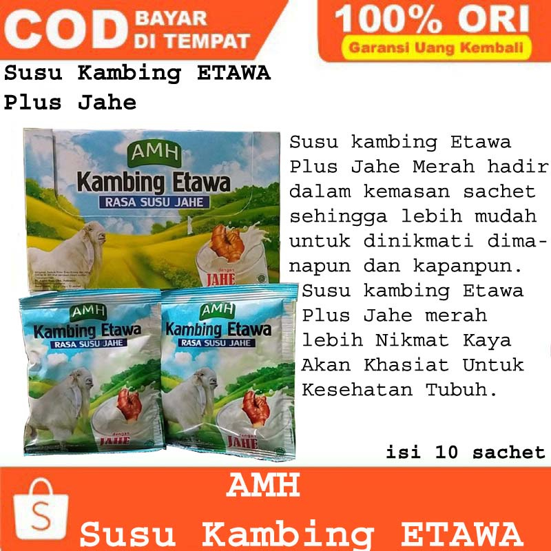 

Susu Kambing Etawa AMH Plus Jahe asli / Susu Kambing Jahe 10 sachet / Produk ORIGINAL