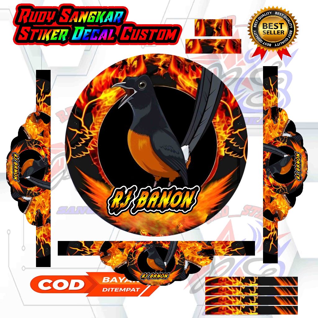 STIKER DECAL SANGKAR MURAI MOTIF BISA REQUEST SESUAI PERMINTAAN