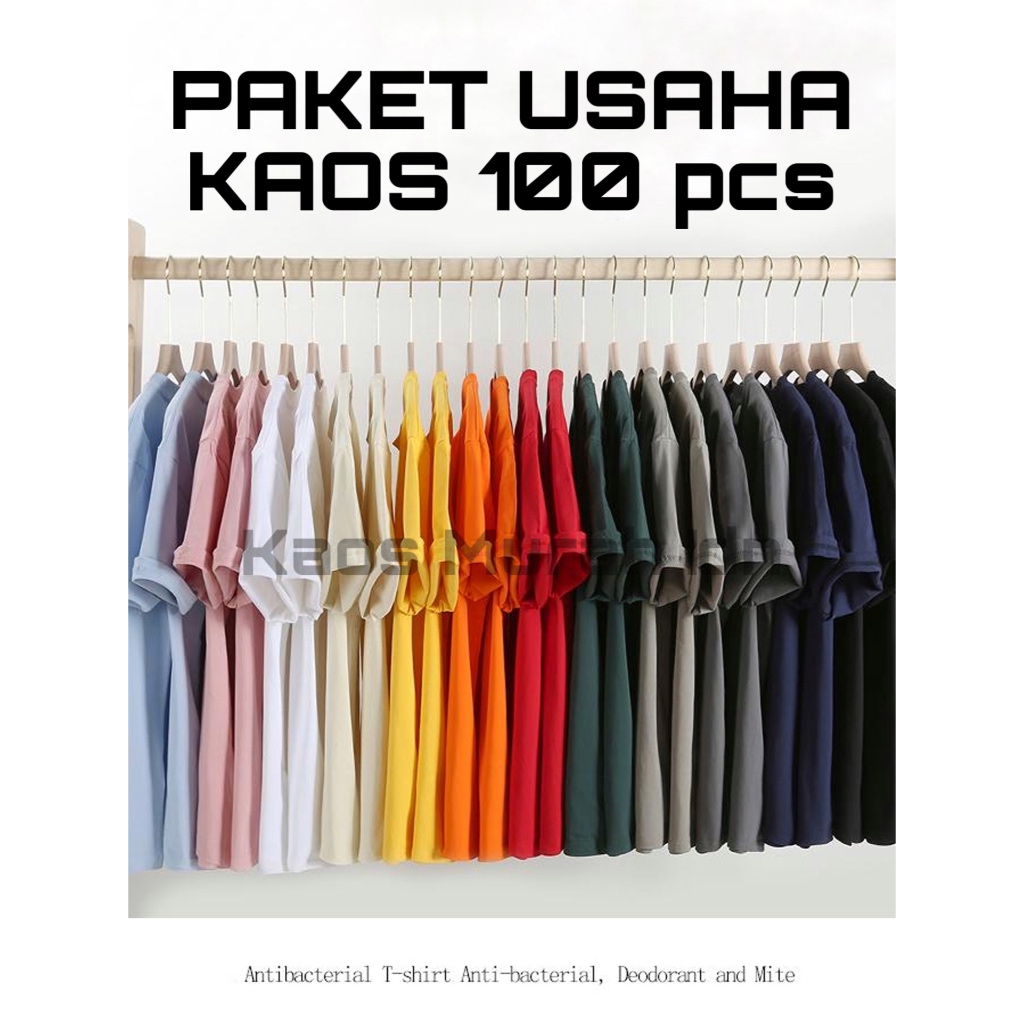 PAKET USAHA 100 PCS KAOS PRIA WANITA