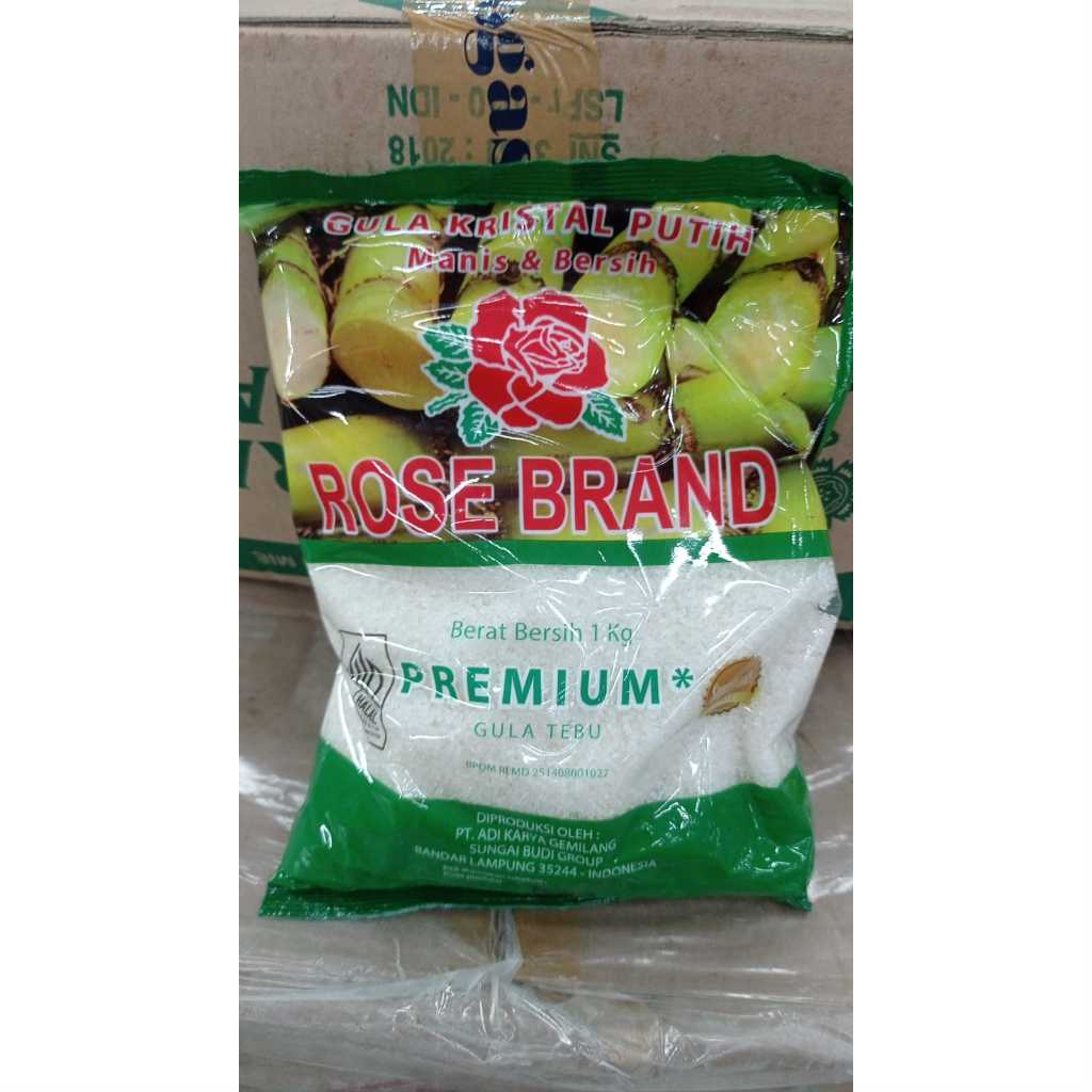 GULA PASIR ROSE BRAND PREMIUM 1KG - PER KARTON