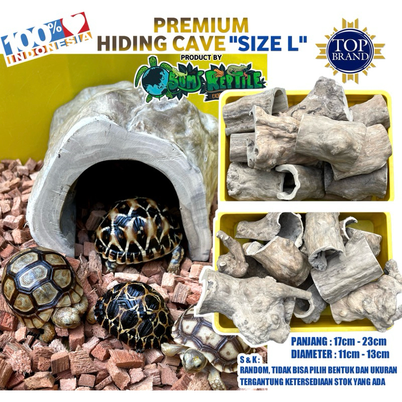 HIDING CAVE TORTO “SIZE L” DARI KAYU KOPI BUKAN RESIN