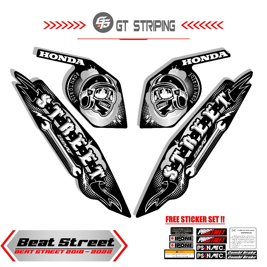 STRIPING BEAT STREET MOTIF 1 / STIKER STRIPING BEAT STREET / BEAT STREET 2023 VARIASI MOTOR BEAT