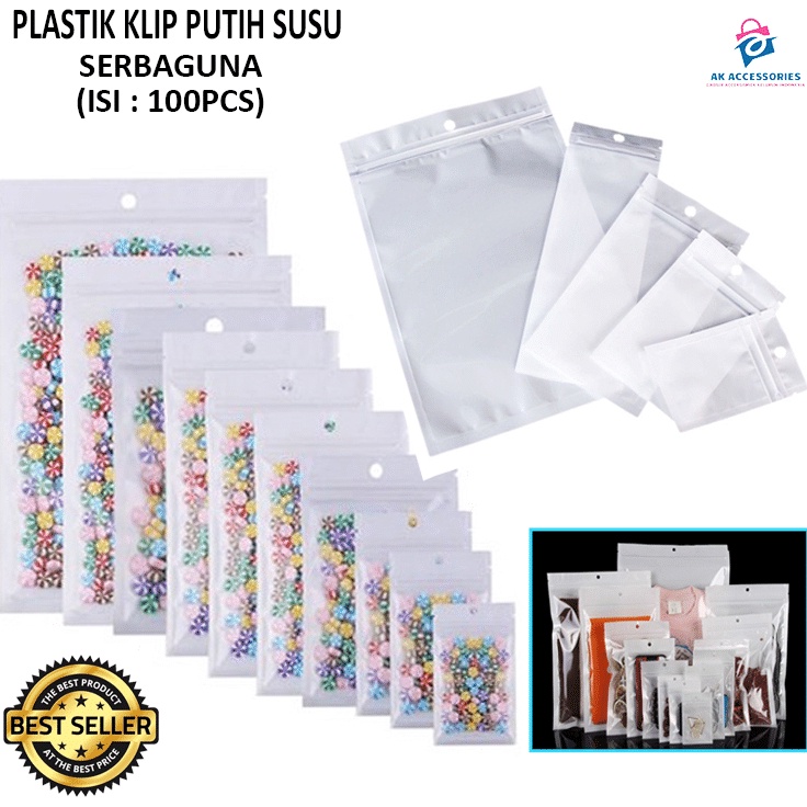 Sikat Habis AKACC PLASTIK ZIPLOCK PUTIH SUSU ISI 1PCS  PLASTIK KLIP ZIPLOCK