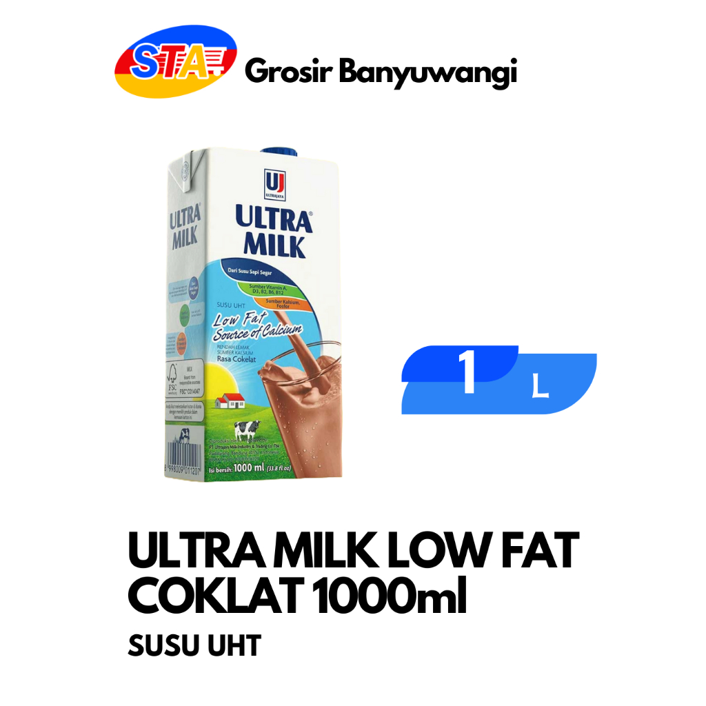 

ULTRA MILK LOW FAT COKLAT 1000ML/1L / SUSU UHT LOW FAT