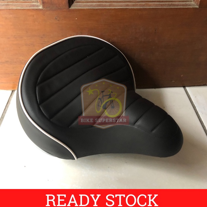 STOK TERBARU Jok Sadel Saddle Per Pegas Super Lebar Jumbo Sepeda Genio Empuk Mini Lipat MTB Minion G