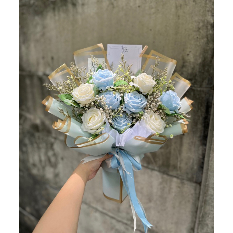 [BUNGA PALSU] BUKET MAWAR MEDIUM / BUKET MAWAR CANTIK / BUKET MAWAR UNTUK PACAR