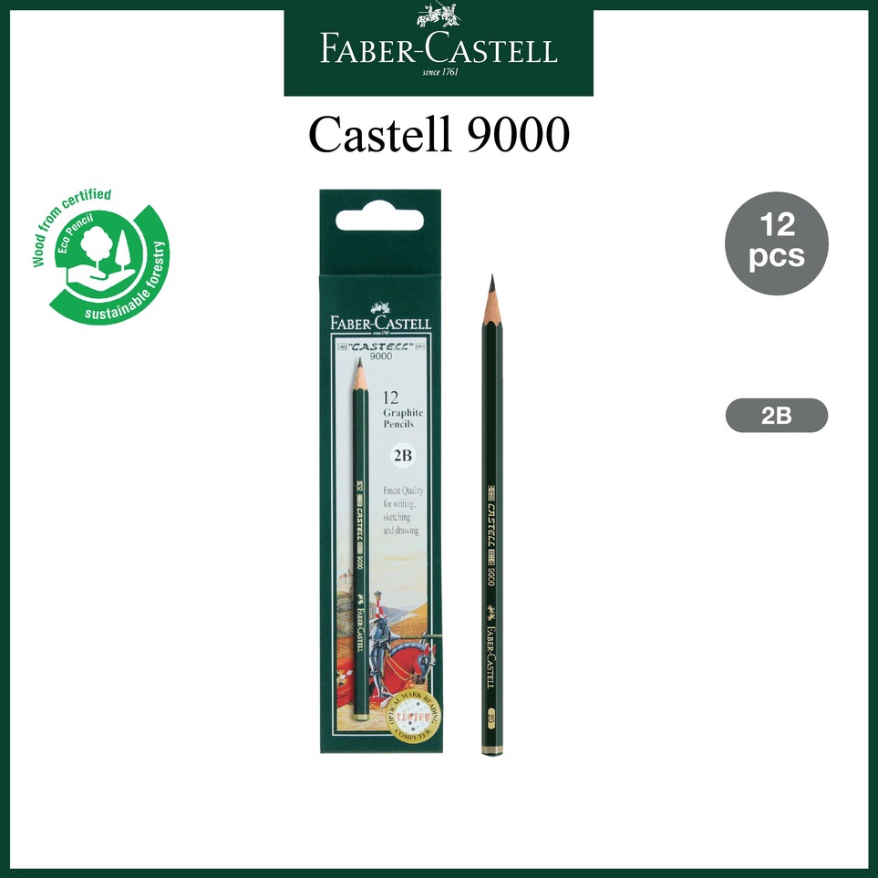 

Pensil Faber Castell 2B Castell 9 Untuk Ujian dan Menggambar Per BOX KODE Q5H3