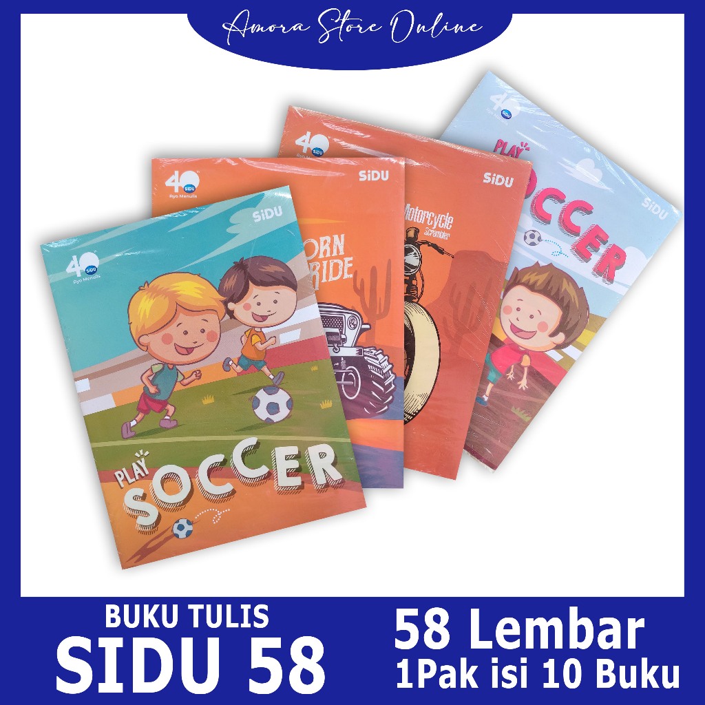 Buku Tulis SIDU Garis 58lembar / 1pak ( 10pcs ) Buku Tulis SIDU 58lembar