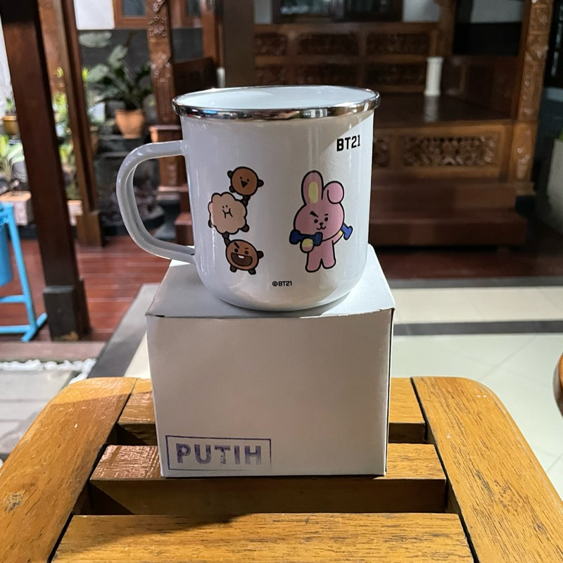 Mug Enamel Gelas Cangkir Milklife Milk Life BT21 - PUTIH