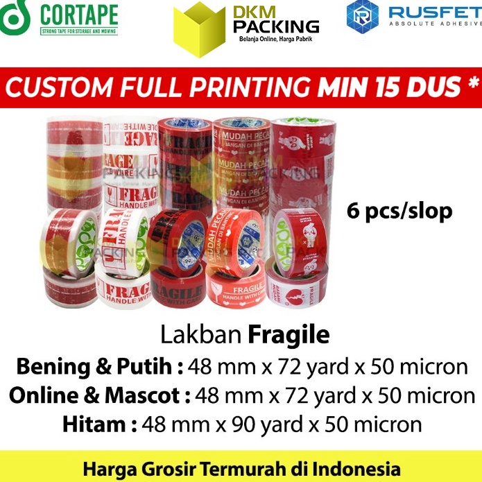 

Lakban FRAGILE 48mm Plakban Isolasi PREMIUM TERMURAH SELOP KODE T1X9