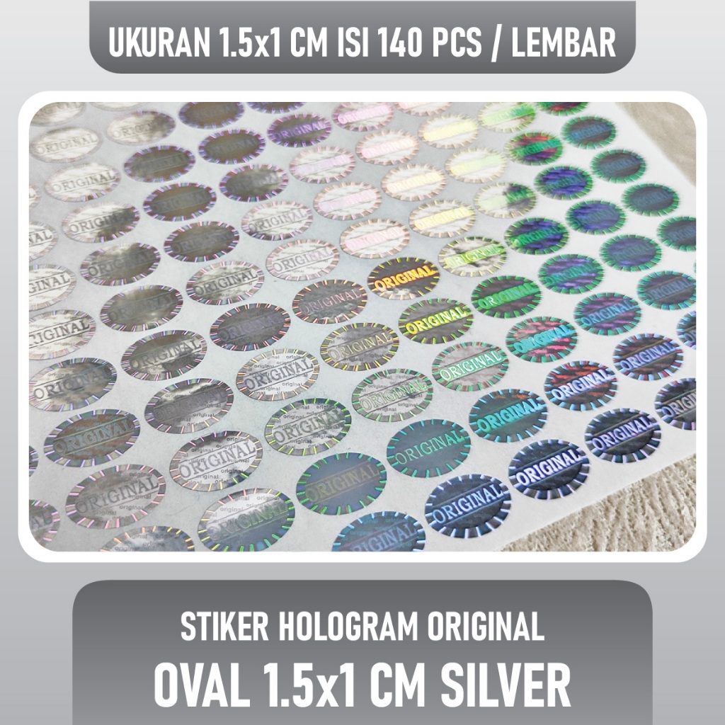 

Stiker Hologram Original OVAL 1.5x1CM _ SILVER