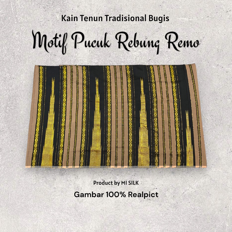 Kain Tenun Sutera Sengkang Motif Pucuk Rebung Remo Premium Berkualitas