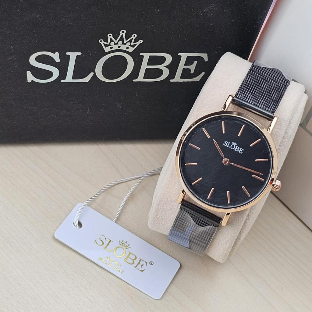 BestSeller Jam Tangan Wanita Model 2 Jarum SLOBE Original Stainless Watch