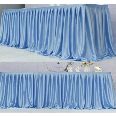 Discount Dekorasi Meja Prasmanan Rok Meja pesta sudah Jahit Rempel Bergelombang