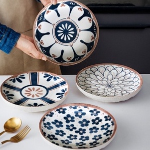 Banting harga Hampers Piring Set isi 2pcs Keramik Vintage Jepang Modern Bulat Piring  Piring Keramik