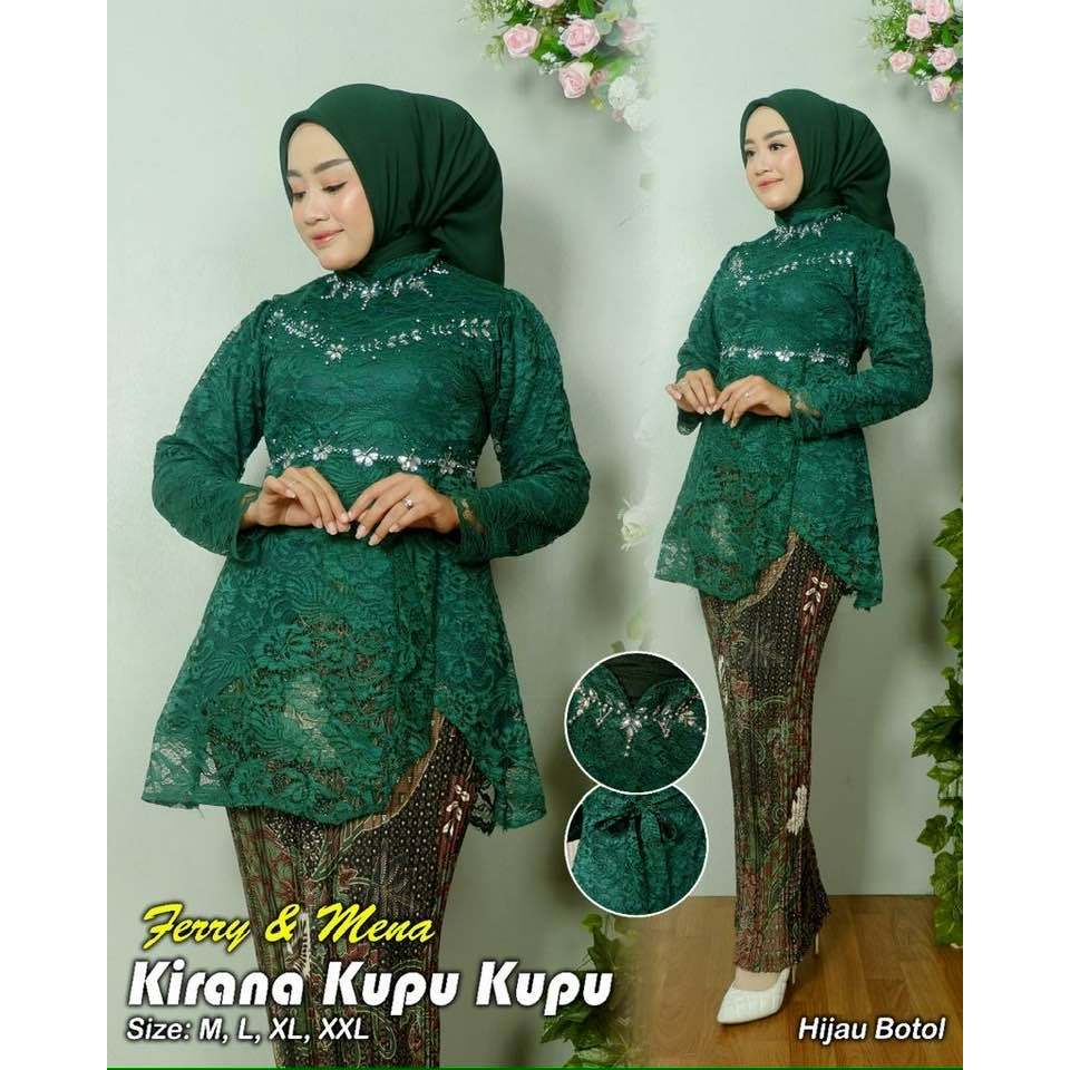 Kebaya KIRANA Brokat mix Mutiara Best Produk Terbaru / Kebaya modern hijab remaja style modis