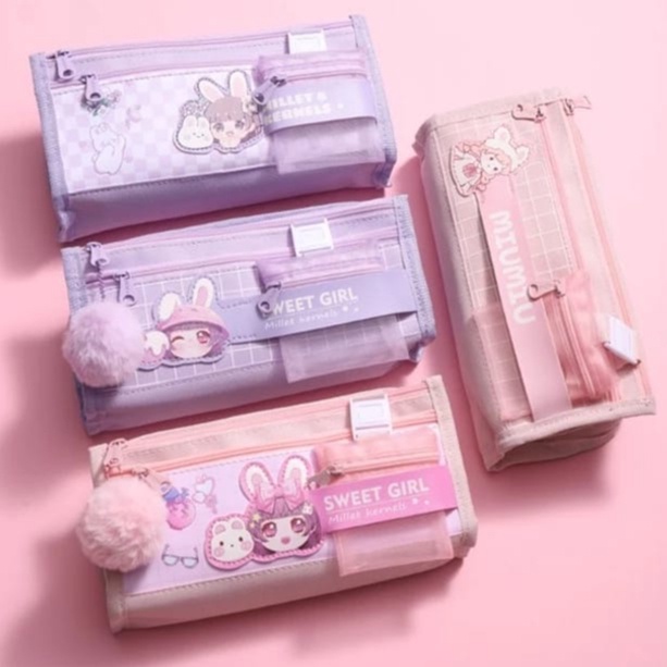 

zwq K4 Kotak Pensil Ala Korean Student Motif Kartun Lucu Kotak Pensil Karakter Kartun KODE J6H3