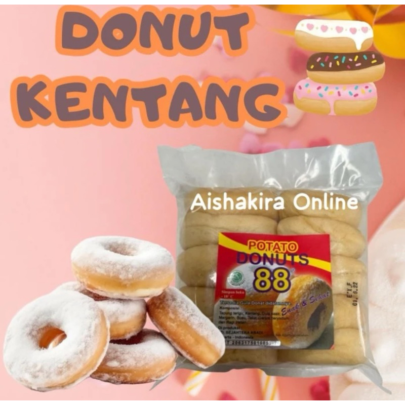 

Donut Donat Kentang enak lembut lengkap dengan gula halus