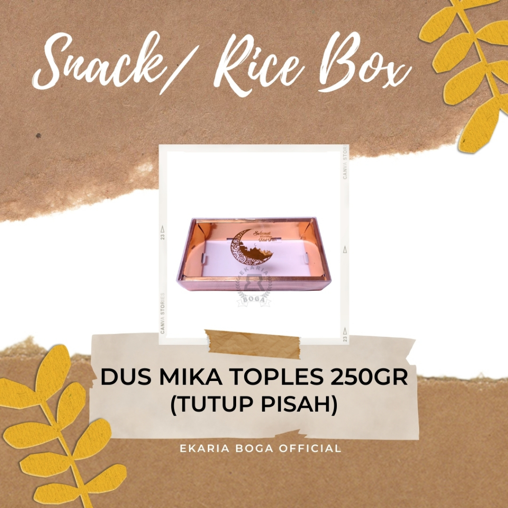 SNACK BOX/ RICE BOX | DUS | BOX MIKA GOLD | HAMPERS 2 TOPLES | PARCEL | LEBARAN | DUS MIKA TOPLES 25