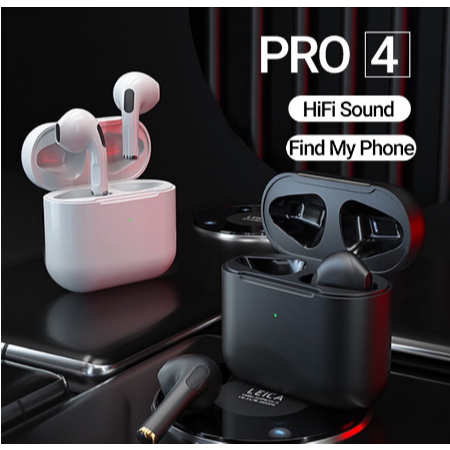 TWS Pro 4 Headset Bluetooth True Wireless Earphone 9D HiFi Stereo Sound Volume warna random
