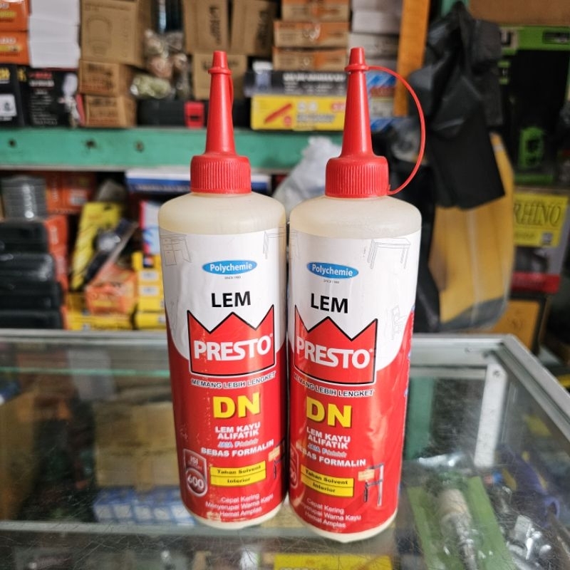 LEM KAYU PRESTO DN 600GRAM 600 GRAM PRESTO-DN MERAH PUTIH WOOD ALIFATIK BEBAS FORMALIN