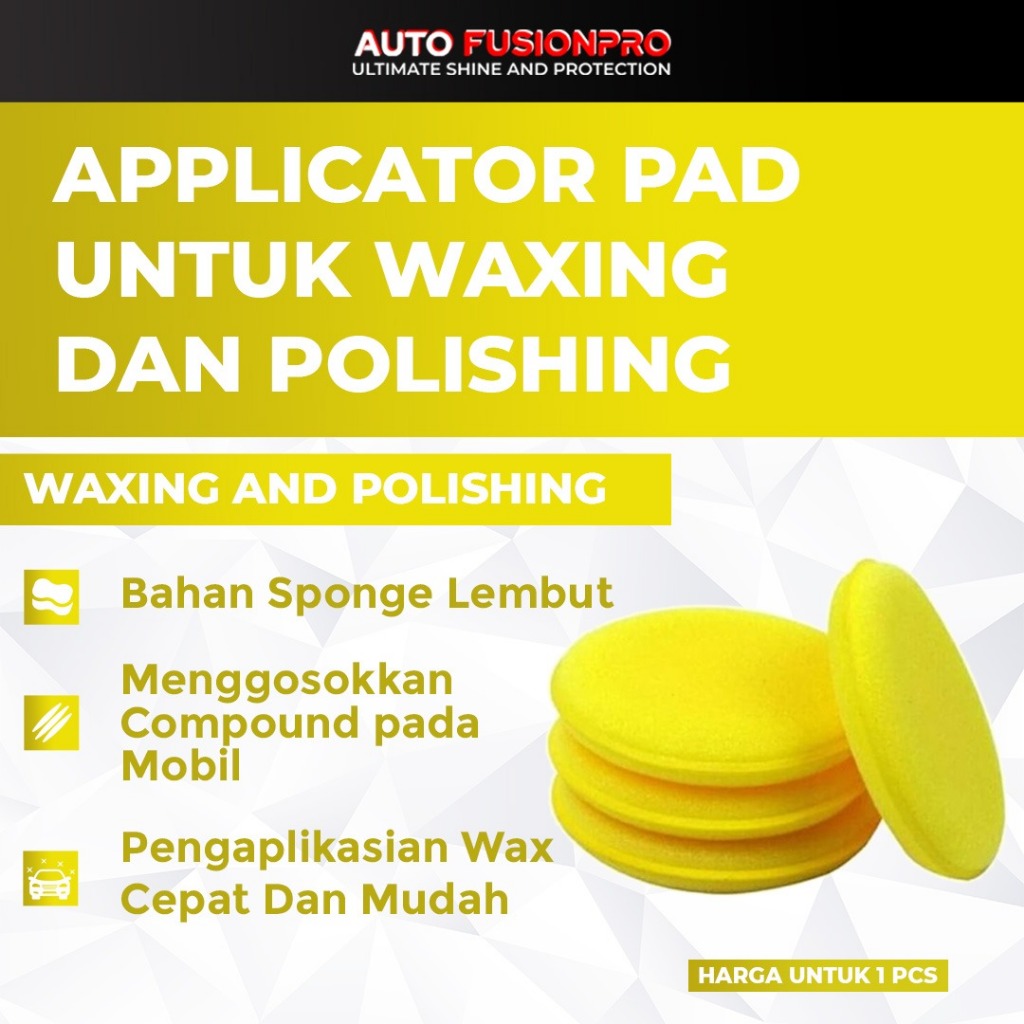 Sponge Applicator Wax Pad Spon Bulat Busa Poles Mobil Motor Serbaguna