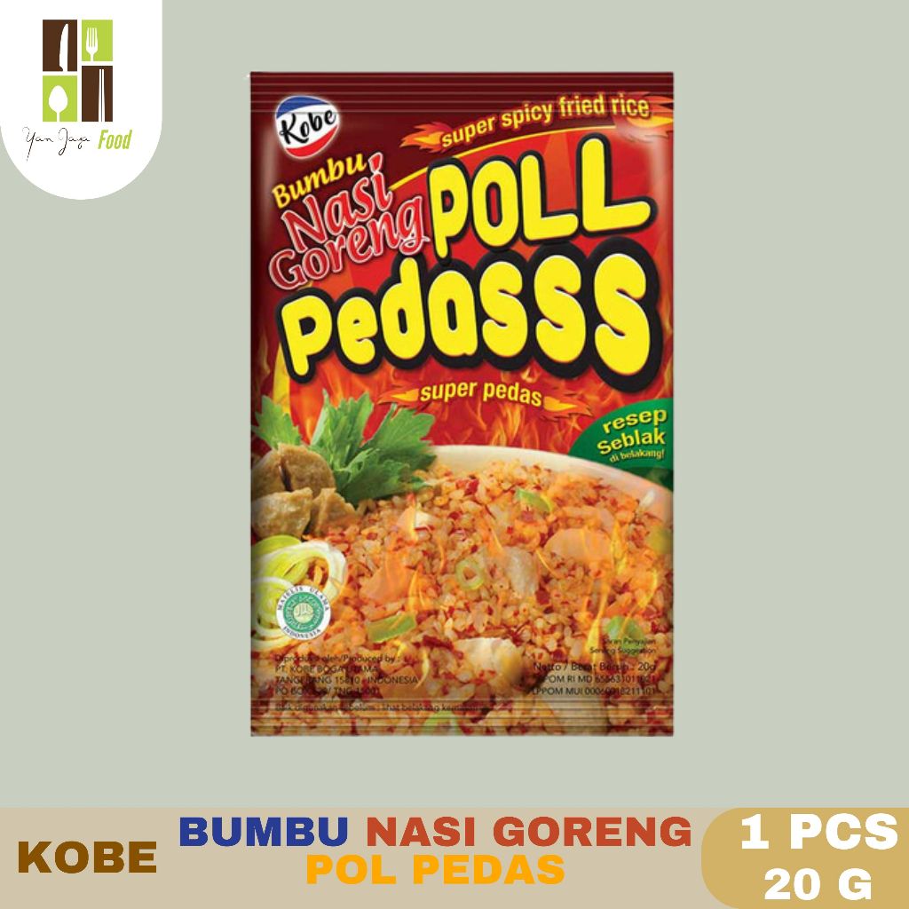 

Kobe Bumbu Nasi Goreng Pedas Poll / Super Pedas / Pedas Setan 20g 1 PCS