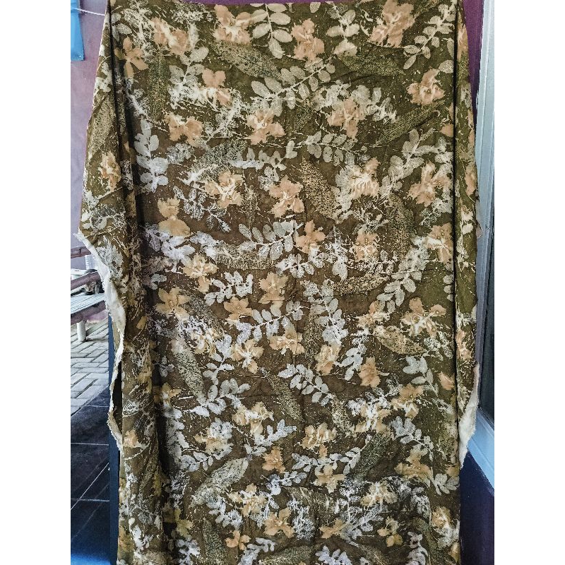 Kain ecoprint motif daun mangsi & mangga