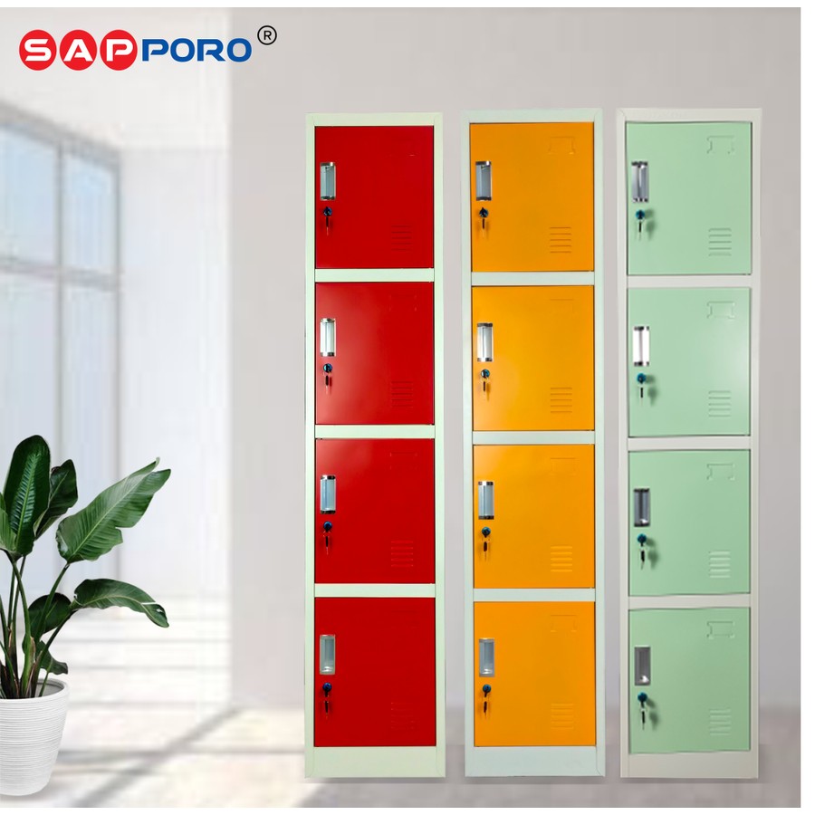 SAPPORO KOLN 4 - Lemari Loker Besi 4 Pintu Locker Cabinet