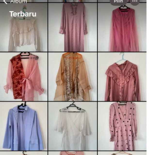 preloved outer brukat organza blazer dan dress