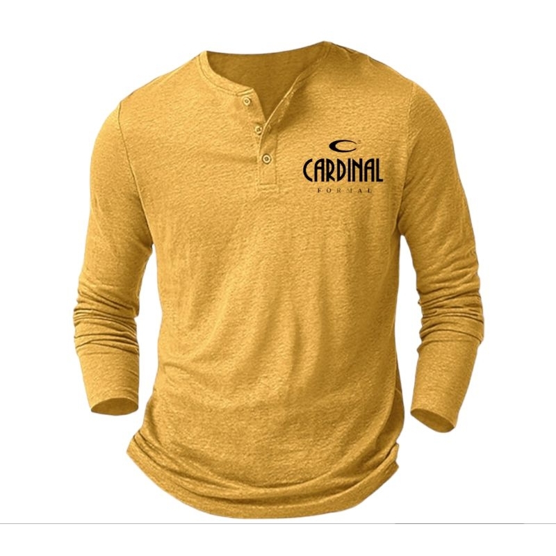 LONGSLEEVE HANLEY T-SHIRT /Kaos Kancing Pria Lengan Panjang /Kaos Logo CR /Kaos Henley Distro /Kaos 