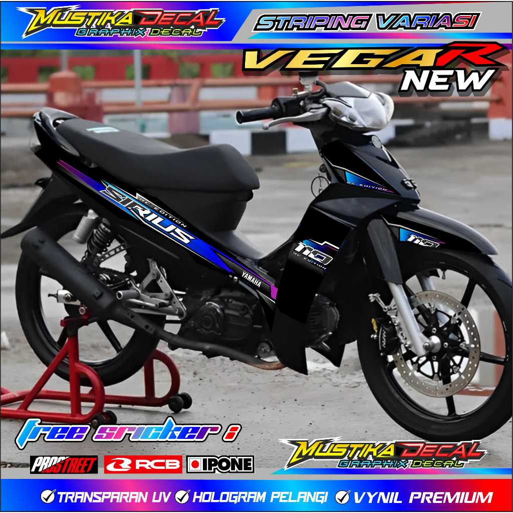 STRIPING VARIASI YAMAHA VEGA R NEW SIRIUS / STICKER LIST VARIASI MOTOR VEGA R NEW SIRIUS