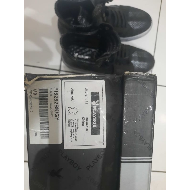 Sepatu Second Playbook Bieber PI6252 Black Grey ori