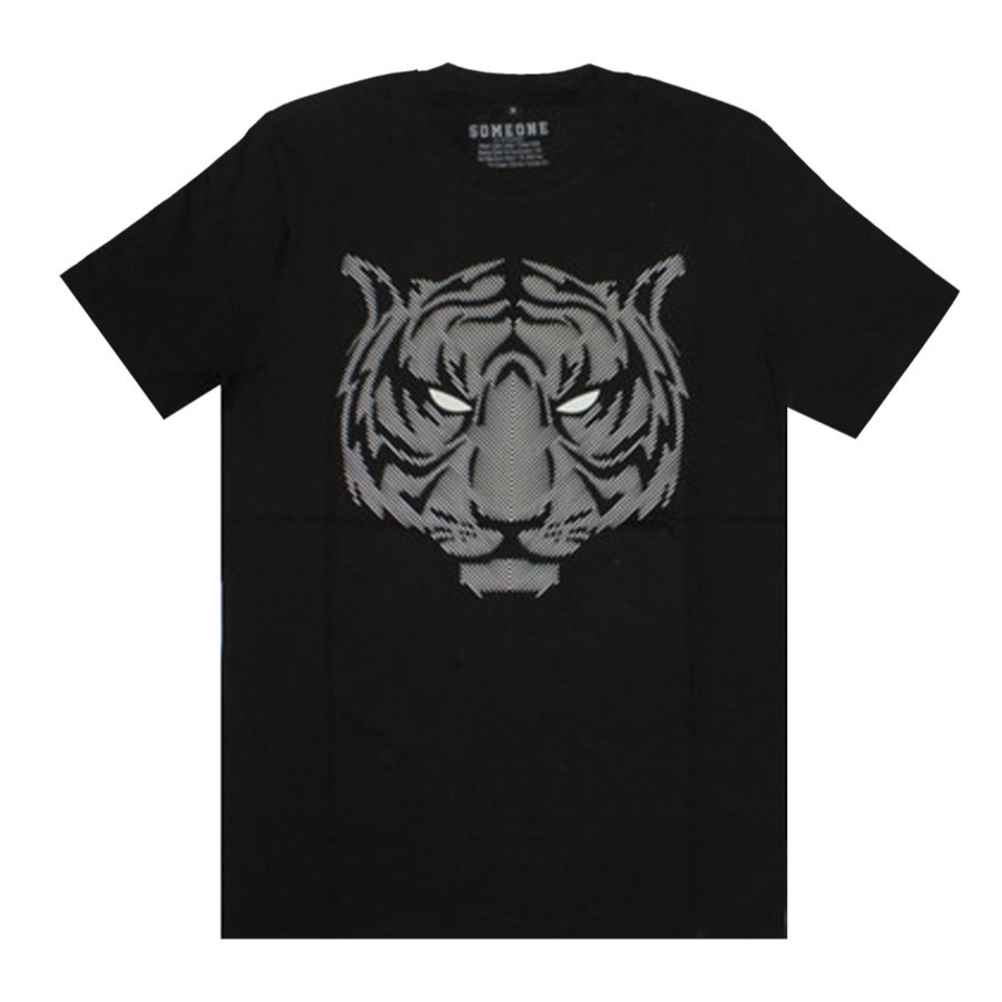 Someone T Shirt Glow In The Dark Black 046D Tiger Baju Kaos