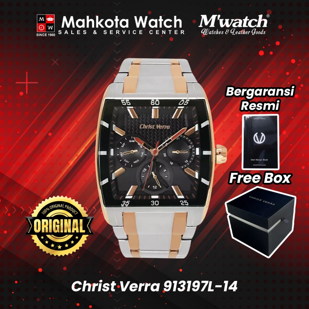 JAM TANGAN PRIA CHRIST VERRA 913197L-14 BLK ORIGINAL