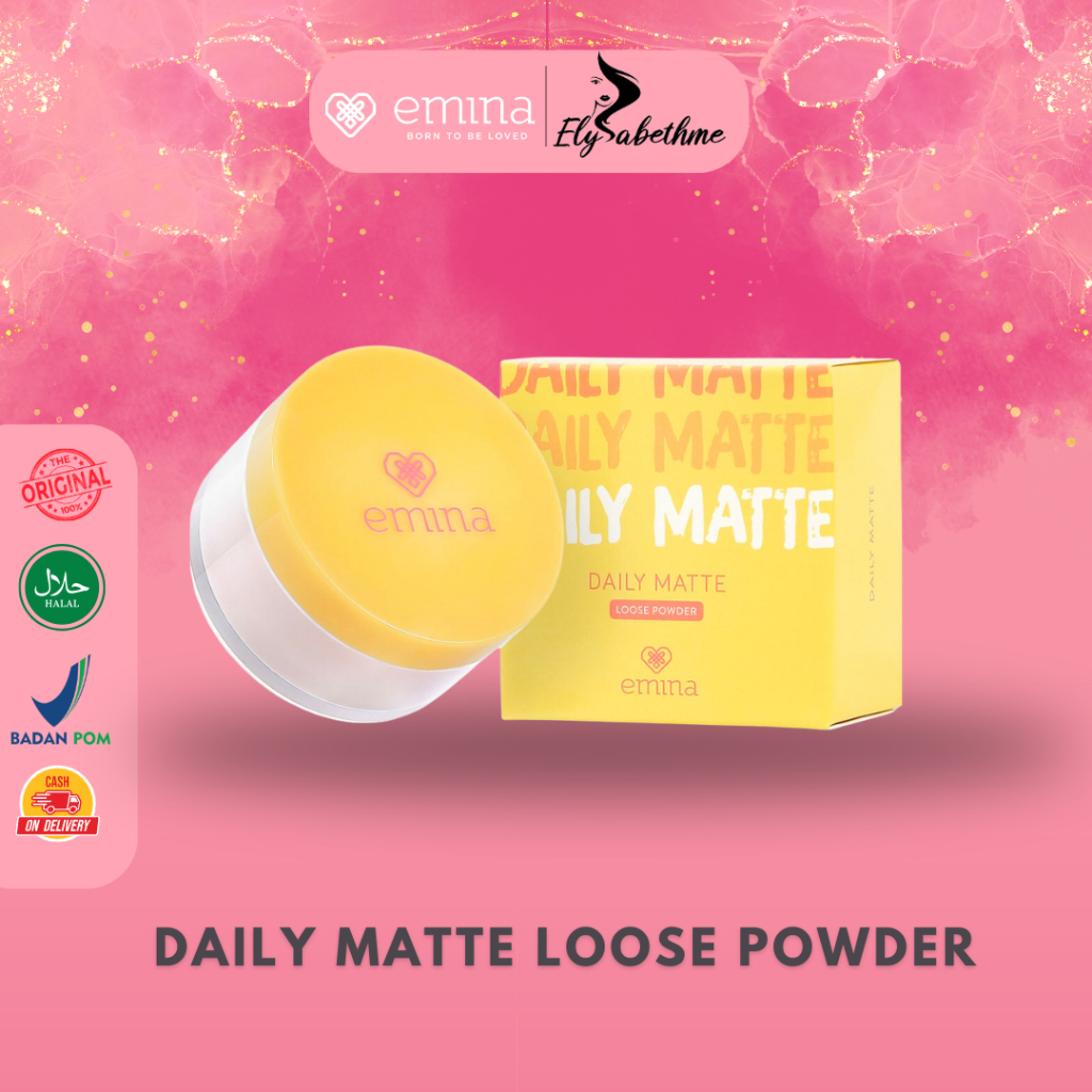 ✿ELYSABETHME✿ ˜”*°• emina •°*”˜. emina daily mattee bedak tabur bisa untuk setting makeup anti wajah