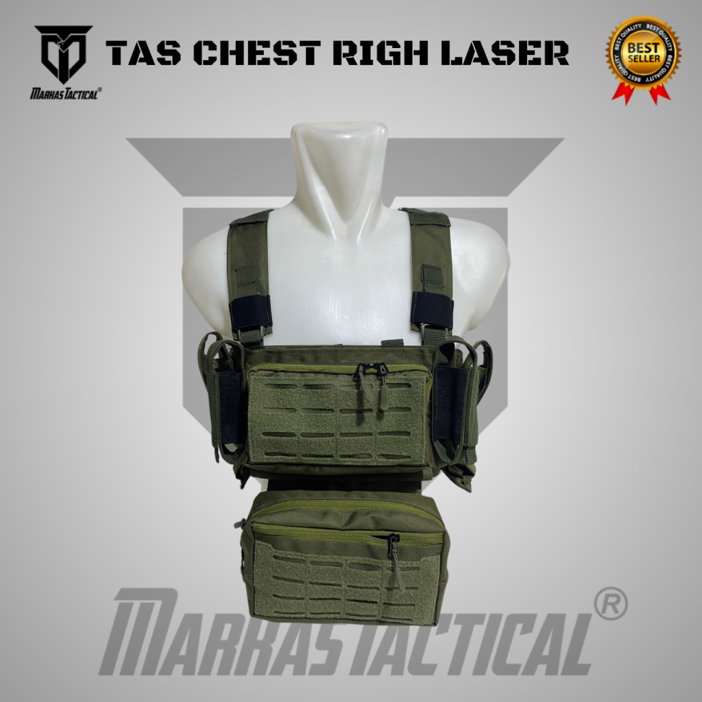 Chestrig Taktis KRAKEN I Tas Dada Mini Chestrig Modular Hijau Tas Dada Tactical Rompy Body Vest